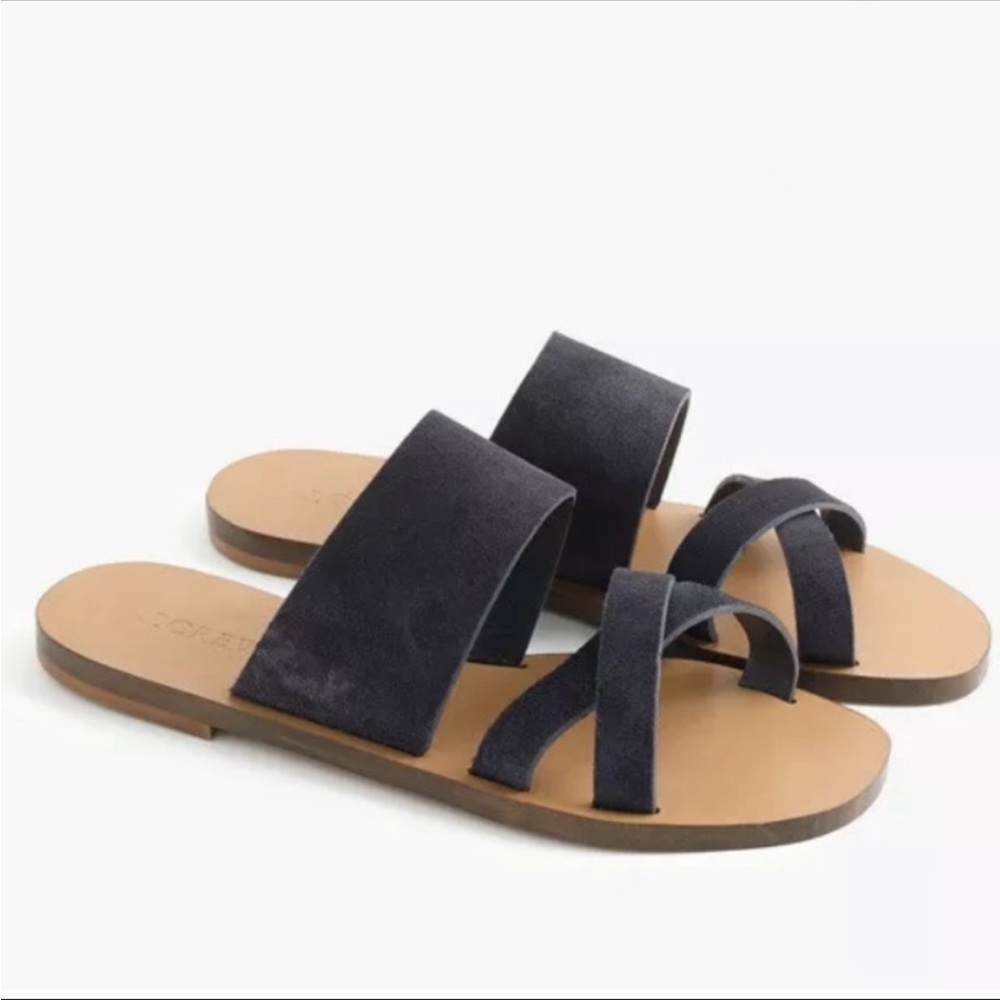 J Crew Blue Suede Bali Sandals